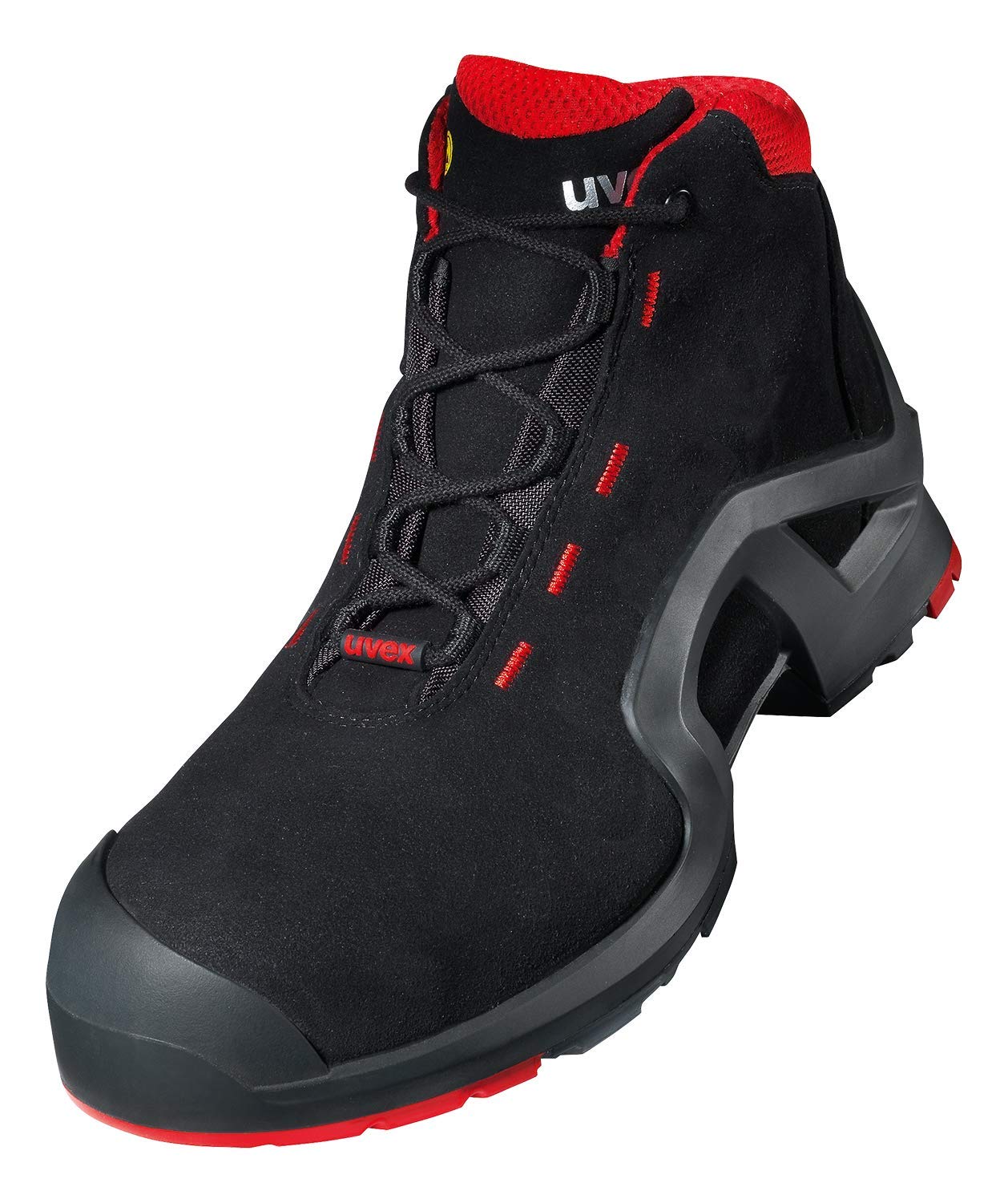 Uvex 1 X-Tended Support Work Boots - Safety Boots S3 SRC ESD - Red-Black