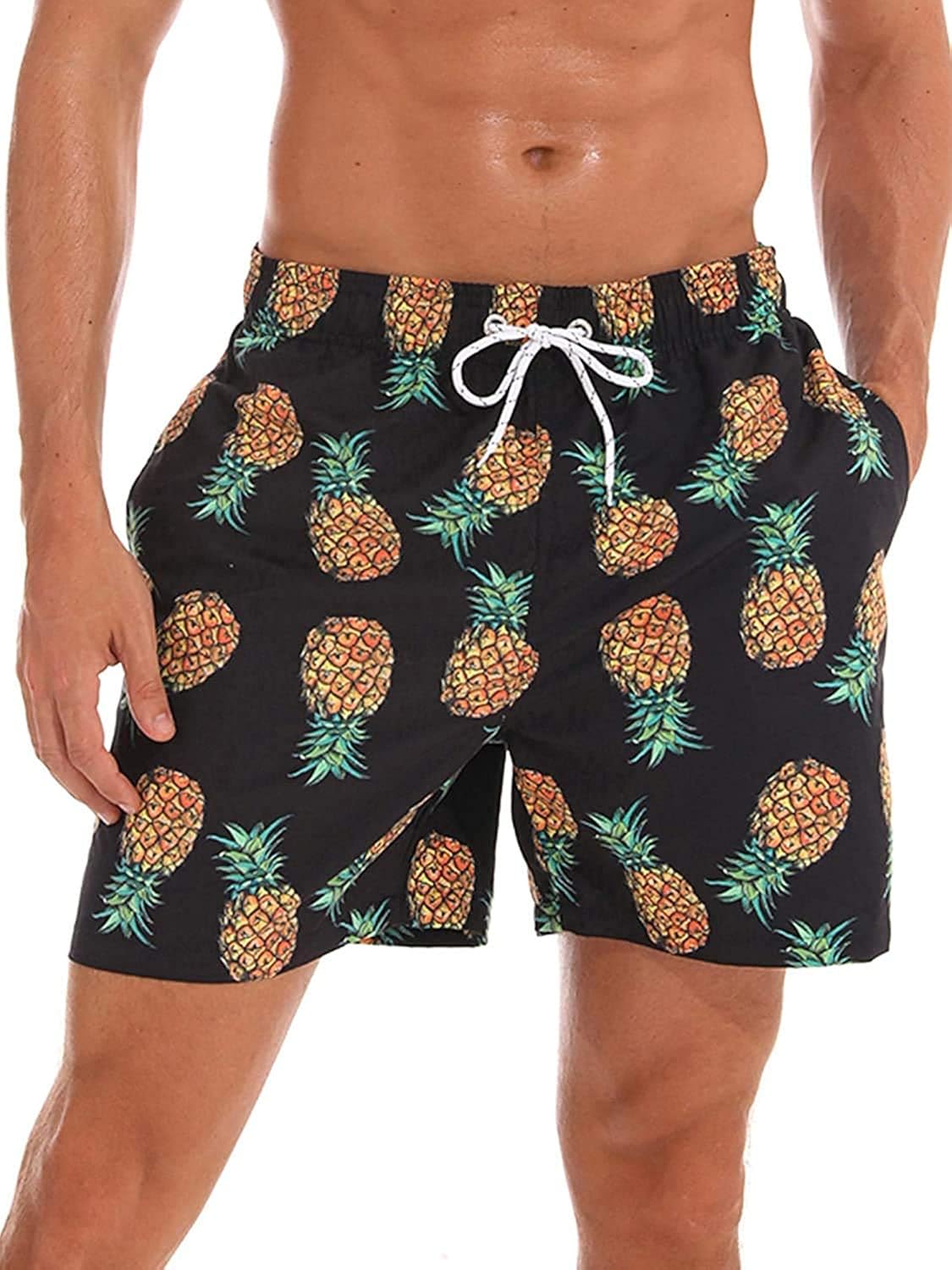 Herren Badehose Schnell Trocknend - Elastische Strandshorts Mit Maritimem Design
