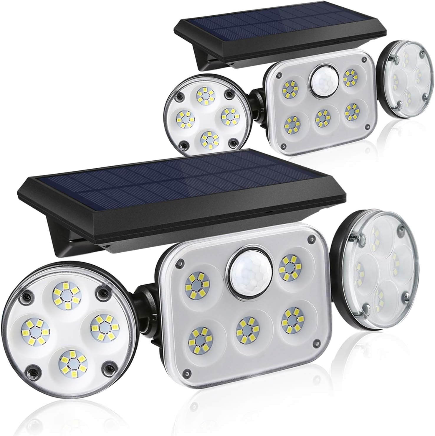 KIBTOY LED Solar Security Lights Outdoor with Motion Sensor,Easy to Install, Solar Powered Flood Light IP65 Waterproof,Bright Wall Lights with 360°Wide Angle Illumination for Outside 2Packs