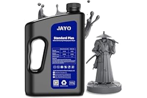 JAYO 3D Printer Resin 3KG, Upgraded Standard Plus 3D Printer Resin, 405nm UV Fast Curing Photopolymer 3D Resin for LCD DLP SLA 3D Printer, Higher Precision & Stronger Toughness, Dark Grey 3000g