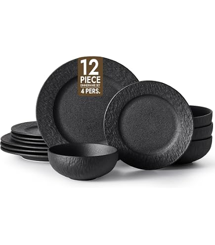 Amazon.com | Villeroy & Boch Manufacture Rock 4-Piece Place