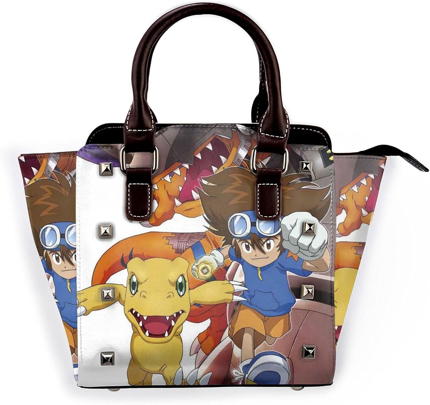 Digimon (3) Leather One Shoulder Rivet Bag Women'S Handbag Pu Leather Fashion Women'S Handbag