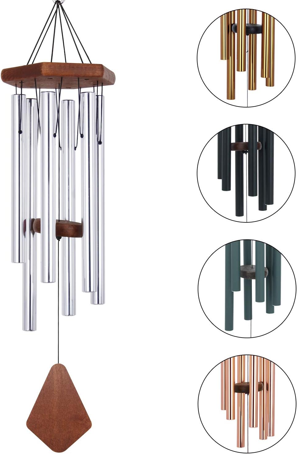 ASTARIN Memorial Wind Chimes Outdoor Large Deep Tone, 30 Inch Wind Chime Outdoor, Sympathy Wind-Chime Personalized with 6 Tuned Tubes, Elegant Chime for Garden Patio Balcony and Home Matte Black : Garden & Outdoor