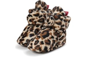 Unisex Newborn Baby Booties Baby Girls Stripe Boots Soft Soles Infant Winter Warm Fleece Cozy Socks Shoes 0-18 Months