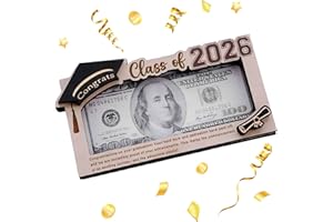 Graduation Gifts 2026 Money Holder, Wooden Graduation Money Cash Envelope Box for Class of 2026 Senior College University Gra