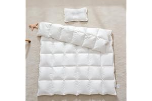 CLoucl Baby Crib Comforter/Duvet/Blanket All Season 100% Natural White Goose Down Filled,Noiseless 500 Thread Count 100% Cott