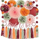 Fall Bridal Shower Decorations Sage Green Burgundy and Pink Bridal Shower Decorations Orange Bachelorette Party Dusty Rose Gold Bride to Be Banner Kit for Blush Pink Sage Green Burgundy Wedding Decor