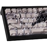 Tsungup PBT Side Print Keycaps,135 Keys Dye Sub Shine Through Keycap Set | Gray White Inked Bird Custom Key caps Cherry Profile Keycaps for Cherry MX Switches Mechanical Keyboard