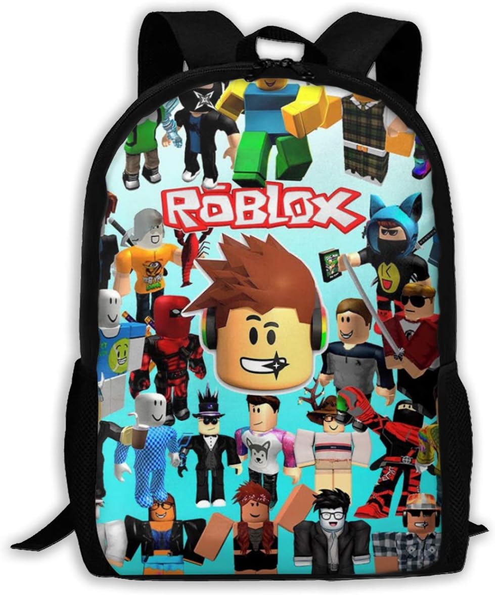 Pattern Backpack, Lightweight Multi-Function College School laptop Bookbag 17 Inches (Black-1, One Size)
