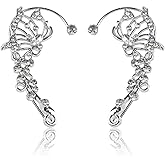 2 Pcs Butterfly Ear Cuffs Earrings for Women Butterfly Ear Wrap No Piercing Ears Clip Jewelry for Cosplay Costume