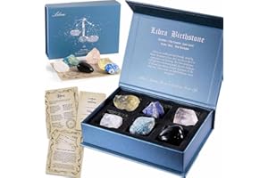 Faivykyd Libra Crystal Birthday Gift Ideas, Zodiac Sign Stones to Complement The Birthstone, Natural Healing Crystals with Horoscope Box Set, Spiritual Astrology Gifts for Women Men Friends