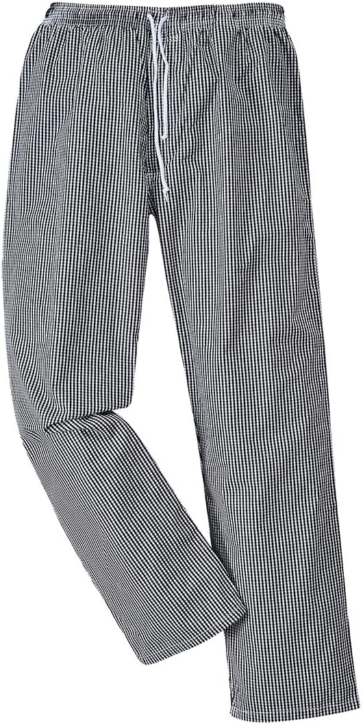 Portwest Bromley Chefs Trouser, Size: 4XL, Colour: Black Check, C079CKR4XL