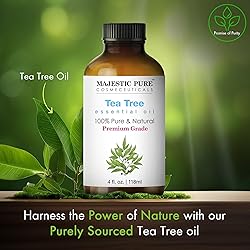 Majestic Pure Tea Tree Essential Oil with Glass