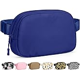 Pritent Fanny Packs for Women Cross Body Bag Waterproof Belt Bag with Adjustable Strap and Zipper Back Pocket Small Crossbody Bags Fashion Waist Packs for Workout Travelling(Blue)
