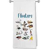 OFJE Floaters for The Pun Decorative Kitchen Towels and Dishcloths, Duck Gifts Hand Towels, Gift for Ducks Lovers, Floaters Animal Lover Drying Cloth Dish Tea Towel for Bathroom Kitchen, 16×24 Inches