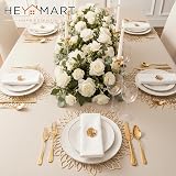 HEYOMART PVC Round Leaf Placemats Set of 4 Gold Heat Resistant view 4