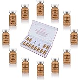 BB Facial Glow Foundation Serum Starter Kit Combined With Niacinamide and Peptides to Even Skin Tone Anti-Aging Foundation Set, 12 Vials for People with Dark Skin