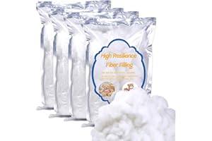 MORFEN 500g/17.6oz Premium Fiber Fill Stuffing, Stuffing for Stuffed Animals, Cushions Pillow Stuffing, Poly Filling Stuffing, High Resilience Fill Fiber Stuffed Crafts for DIY Crochet