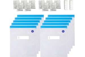 3D Printer Filament Vacuum Storage Bags Kit, TIOPY 10 Thicken Spool Storage Sealing Bags with 10 Desiccant and 2 Seal Clip, 11.8x13.4 in, Keep Filament Dry, For PLA/PETG/TPU/ABS 1.75 mm, No pump