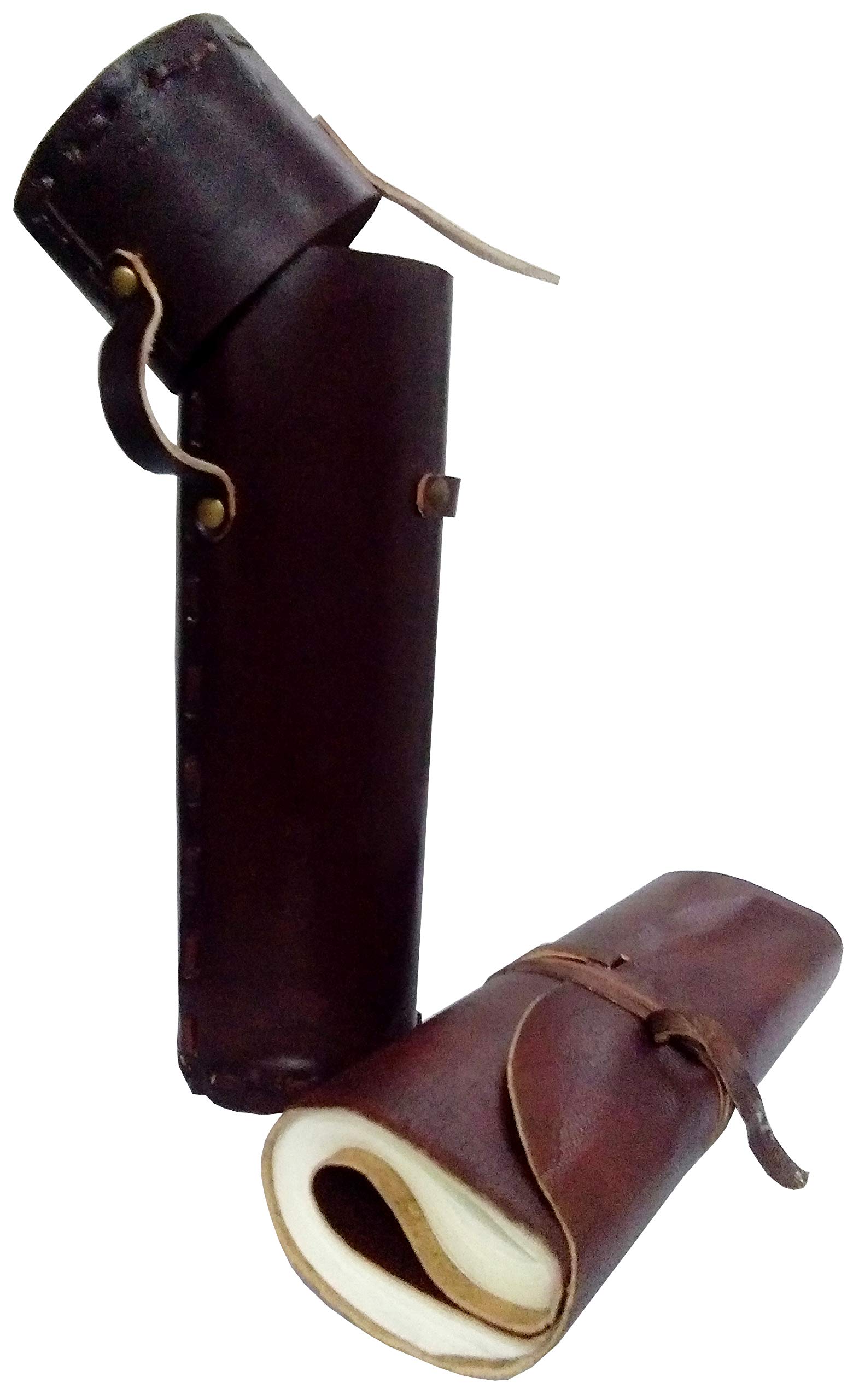 Purpledip Handmade Leather Journal in Travel Case: Vintage Rollable Personal Diary Notebook (11791)