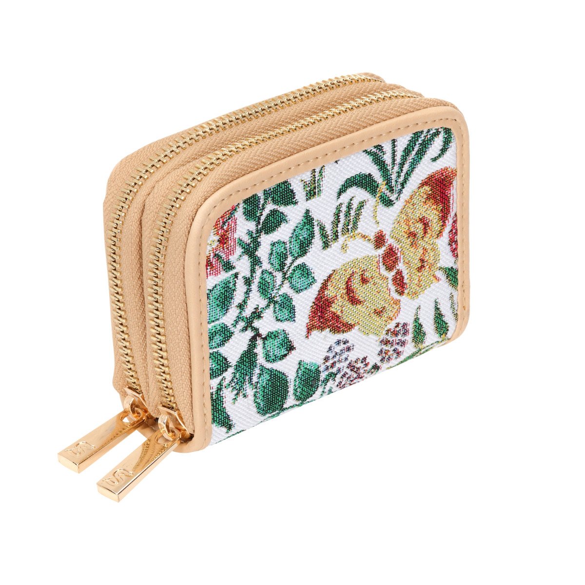 Signare Tapestry Double Zip RFID-Blocking Credit Card Holder Wallet for Women with Floral Design (Spring Flower, DZIP-SPFL)