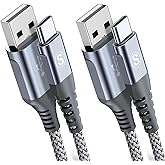 Sweguard USB C Cable Fast Charge 3.1A [2 Pack, 10ft], Type C Cable Nylon Braided Charging Cable Compatible with Galaxy S22 S2