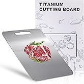 100% Titanium Cutting Board for Kitchen - Dishwasher Safe Chopping Boards with Handle, Reversible Charcuterie Board for Home Counter Outdoor Camping Housewarming Gifts for Women (13 x 9.1)
