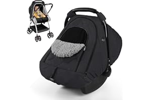 Winter Car Seat Cover for Baby Girl Boy with Breathable Mesh, Baby Winter Essential for Stroller Skip Hop Car Seat, Waterproo