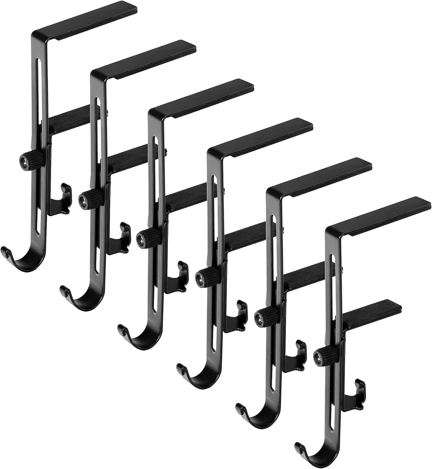 Ornament Hooks - Sfcddtlg 6 Pcs Christmas Stocking Holders for Mantle- Adjustable Fireplace Stocking Hangers- Metal Christmas Stocking Garland Hooks for Xmas Home Party Decoration (Black)