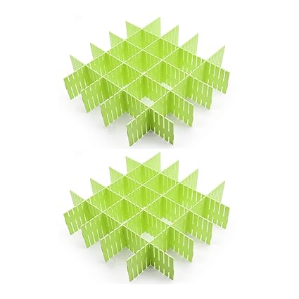 Croing 16 Pcs Green Drawer Dividers Drawer Organizer