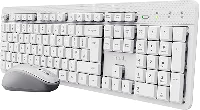 Trust Ody II Silent Wireless Keyboard and Mouse UK QWERTY White