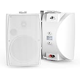 Herdio 5.25 Inches 300 Watts Outdoor Bluetooth Speakers, Bluetooth 5.3,TWS Stereo Paring,Wall Mount Speaker System Waterproof Suitable for Patio Home Poolside Deck Backyard (Pair, White)