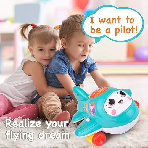 KidPal Toys for Crawling Babies, My First Plane Baby Toy for 2+