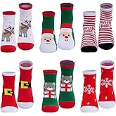 Nydotd 6 Pairs Kids Christmas Winter Socks Thick Cotton Warm Socks Thermal Crew Socks for Boys Girls Children