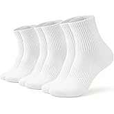 AugRing Women Crew Socks Casual Athletic Gym Running Cozy Cotton Calf Socks For Women 3-6 Pack Size 5-11