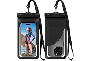 Vsagier Waterproof Phone Pouch, with Interior Card Pocket, Large Waterproof Phone Case for iPhone 17 16 15 14 Pro Max, IPX8 Lightweigt Cellphone Dry Bag, Beach Cruise Ship Essentials,1 Pack-Black-8.3″