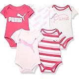PUMA Baby Girls' 5-Pack Short Sleeve Bodysuits