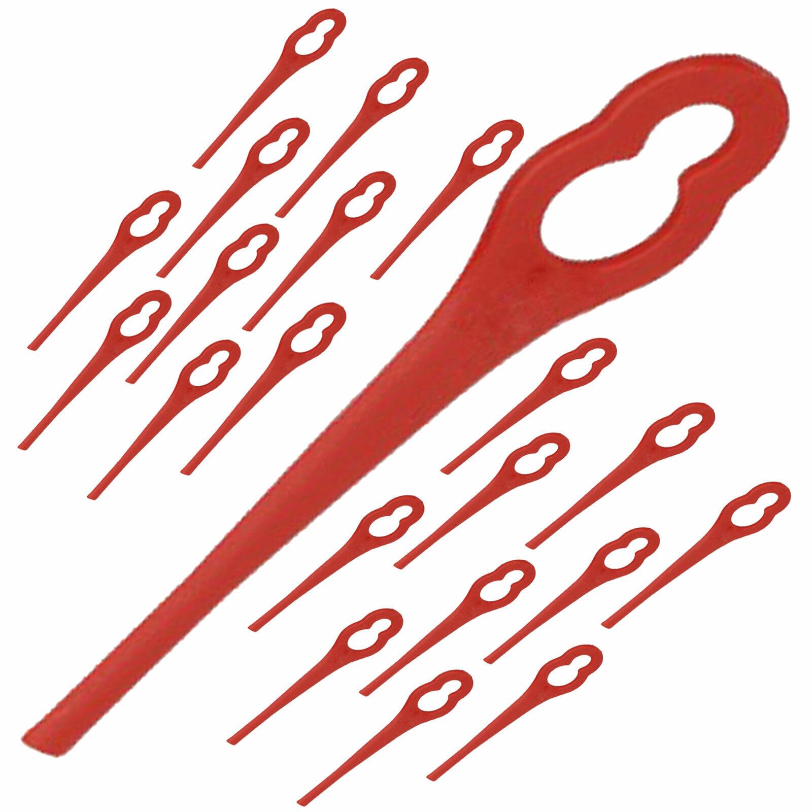 Spares2go Plastic Blades for Garden Gear G0705 D9531 Cordless Strimmer Trimmer (Pack of 20, Red)