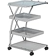 SD STUDIO DESIGNS Modern Triflex Mobile Storage Taboret for Arts and Crafts Silver 18.5" W x 16" D x 25.5" H