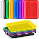 10 Pack Colorful Plastic Art Trays,10 Colors Activity Crafts Tray,Multicolor Art Serving Tray,Activity Plastic Art Trays for DIY Projects,Beads,Painting,Jewelry