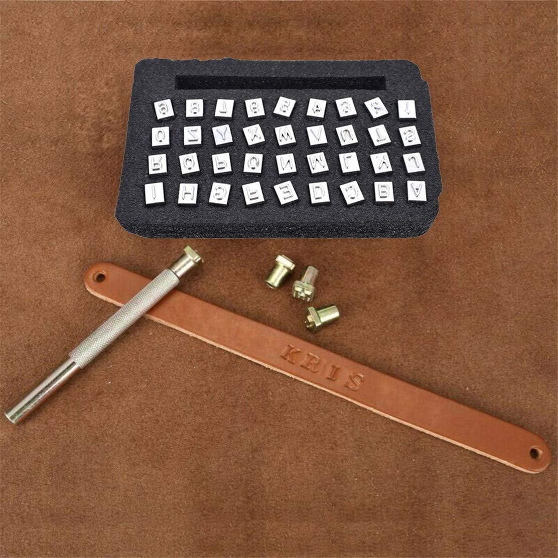 YSINFOD 6PS Stamp Punch Set Leather Stamp Alphabet Letter Logo Metal Punch Set Leather Craft