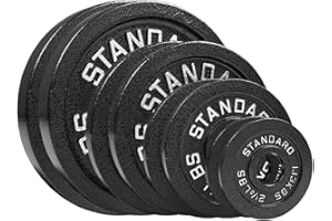 NEXO FITNESS Steel Weight Plates 85LB Set - Olympic 2 inch Center Premium Coating 2x 25lb, 10lb, 5lb, and 2.5lb for Olympic Weight Lifting Barbells