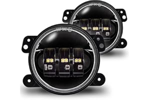 ONLINE LED STORE TRUE MODS 4-inch 60W LED Fog Lights Replacement For 2007-2018 Jeep Wrangler JK Unlimited JKU Sport S Rubicon Sahara Front Bumper Off-Road Fog Lamp Round Driving Light Bulb Accessories