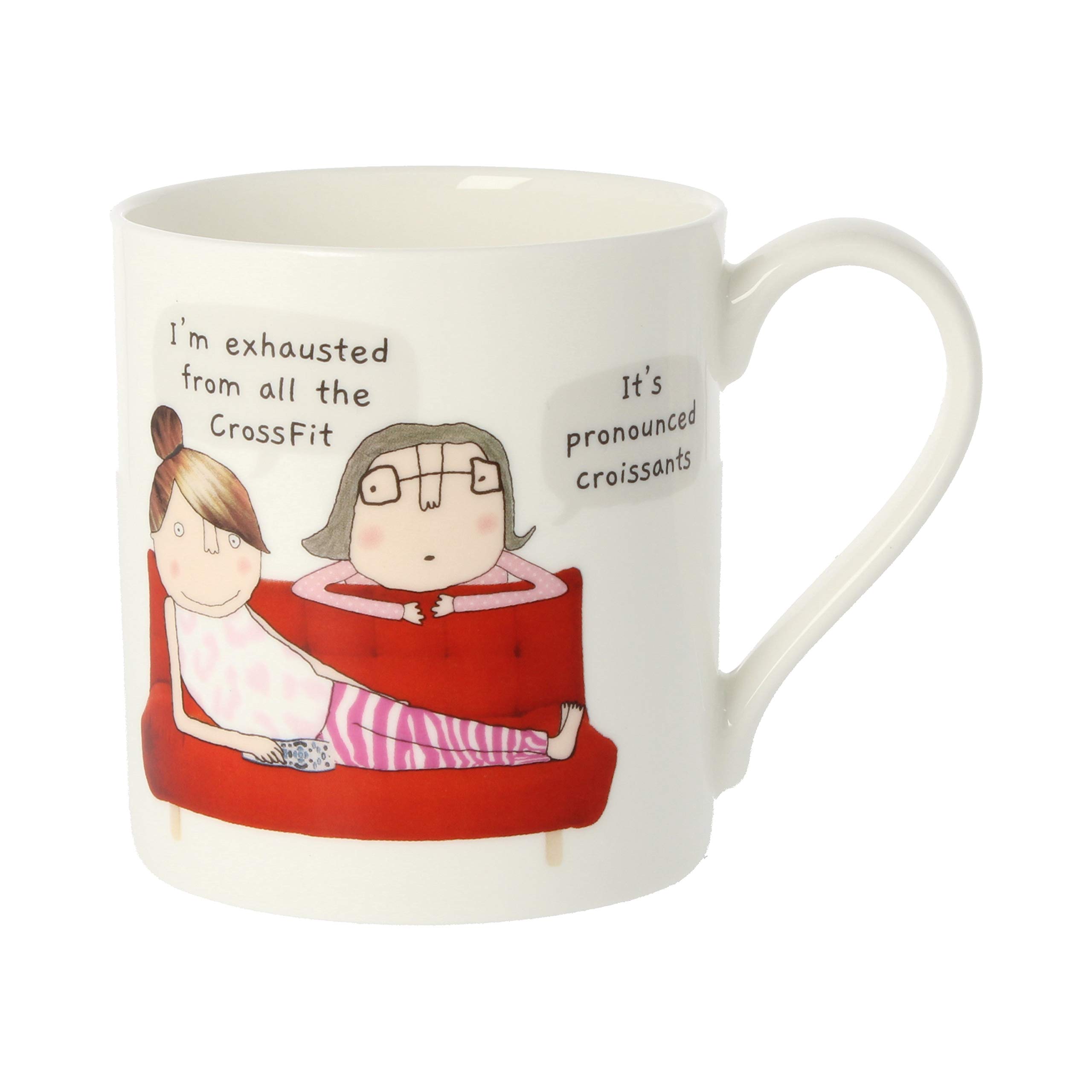 Rosie Made A Thing Cross Fit & Croissants Bone China Mug Gift Idea Her QRH38