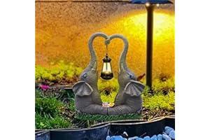 OOOCT Elephant Garden Decor Statues, Outdoor Good Luck Elephant Sculpture Decorations with Solar Lights, Funny Decoration Figurines for Outside Outdoor Yard Backyard Lawn Patio, Choice
