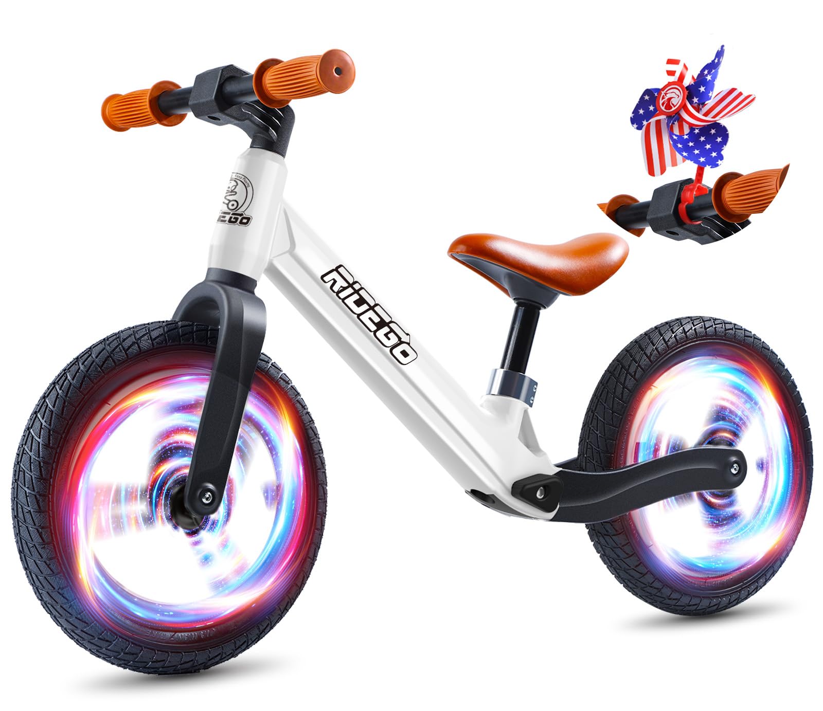 Photo 1 of Ridego 12 Inch Balance Bike for Kids 2-4 Year Old,Lightweight Kids Bike with Adjustable Seat, Push Bicycle with Air Rubber Tires?Ride-on Toys Birthday Gift