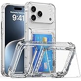 FDTCYDS for iPhone 17 Pro Max Wallet - Style Protective Case with Card Holder (Holds 5 Cards) - Clear