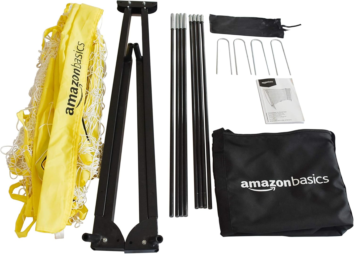 Basics Portable Easy-Up Soccer Goal - 12 x 6 Feet, Yellow : Sports & Outdoors