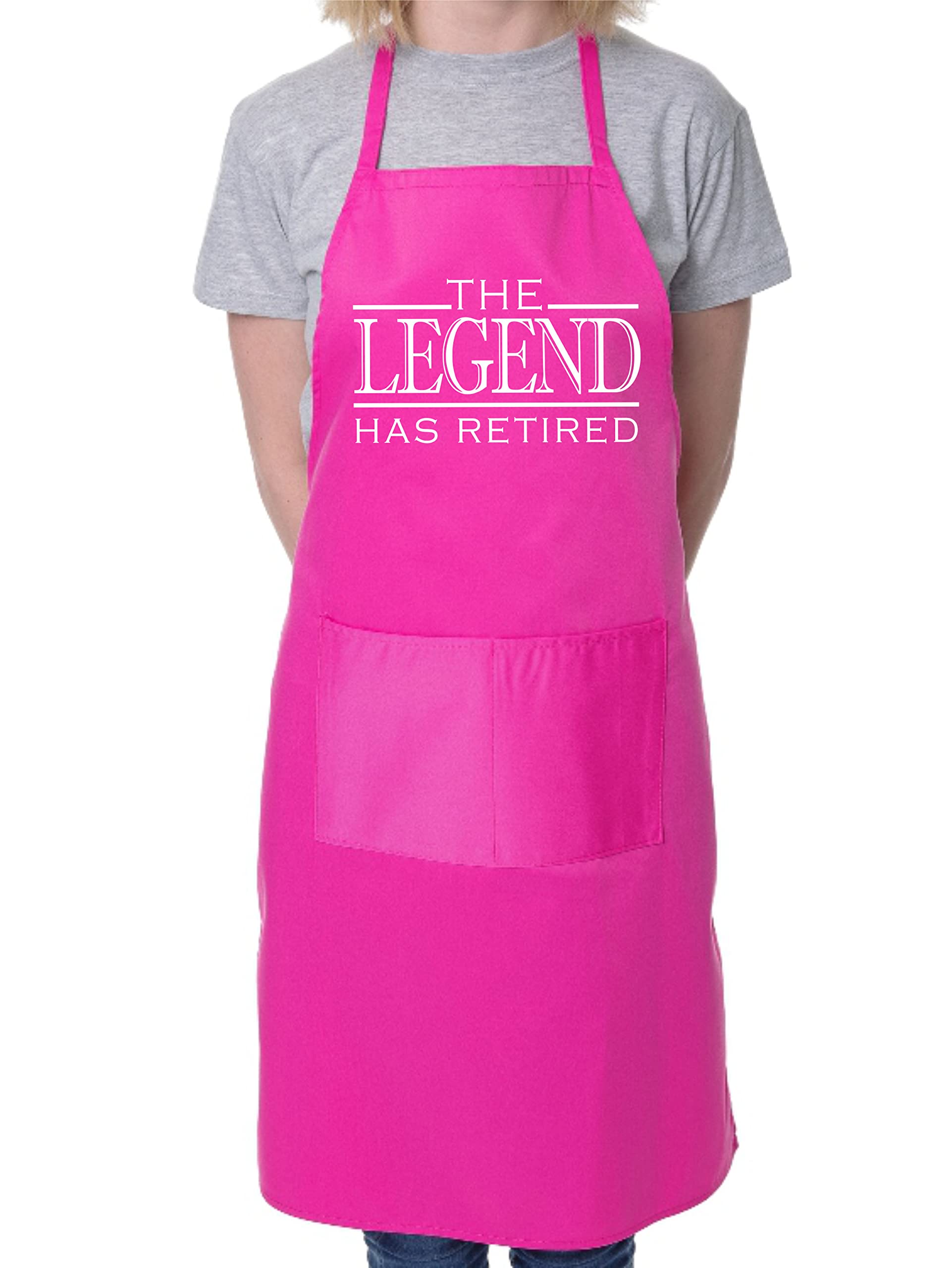Print4U The Legend has Retired BBQ Cooking Funny Novelty Apron Pink