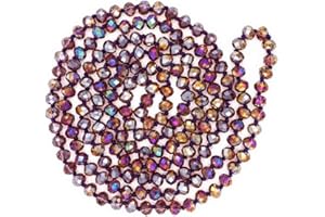 Sofia Janes Hand Knotted Faceted Beaded Necklace-Long Boho Crystal Wrap, Strand or Statement Necklace for Women 60” inch